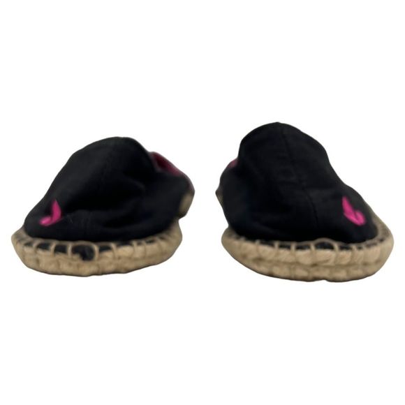 Reef Rainforest Black Slip On Pink Trim Jute Espadrille Ballet Flat Size 8 - Picture 10 of 11